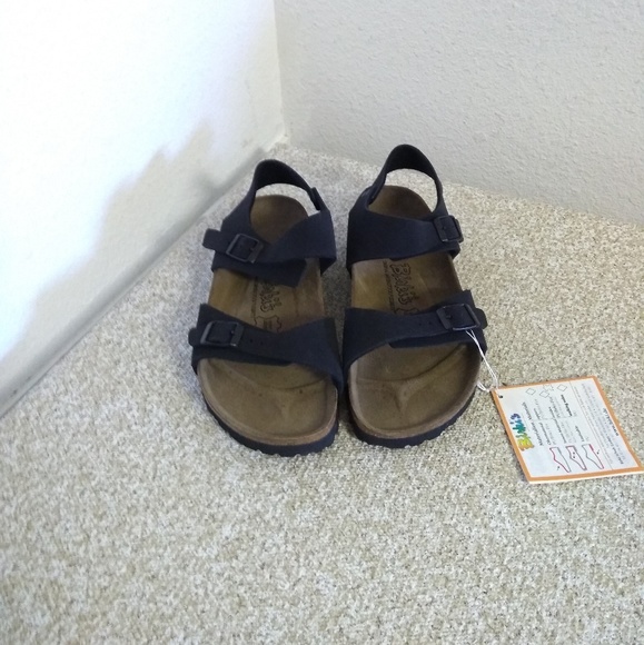 Birkenstock Shoes - Birkenstocks Black Leather Unisex Sandals